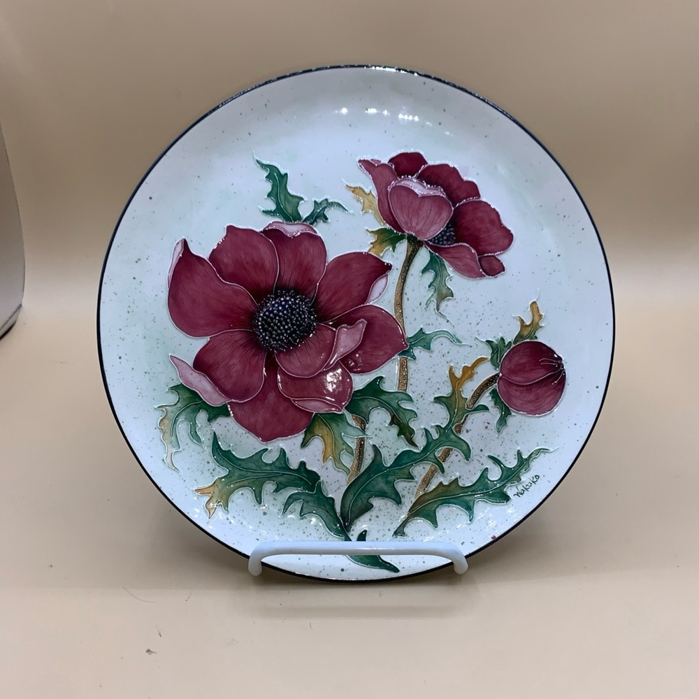 9” Decorative Plate Poppies Passion Arts B.C., Canada
